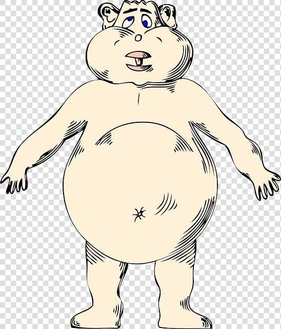 Obesity   Skinny Body Fat Belly Cartoon  HD Png DownloadTransparent PNG