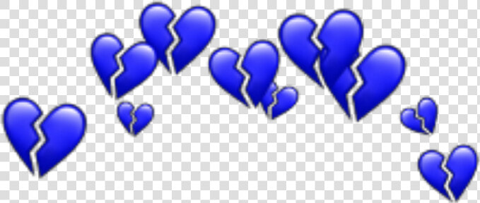  blue  heart  hearts  heartcrown  crown  heartbroken   Broken Heart Sad Faces  HD Png DownloadTransparent PNG