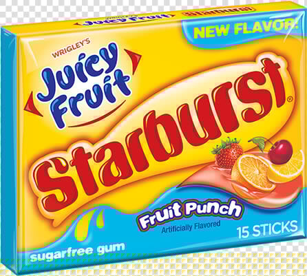 Starburst Fruit Punch Slim Pack   Juicy Fruit New Gum  HD Png DownloadTransparent PNG