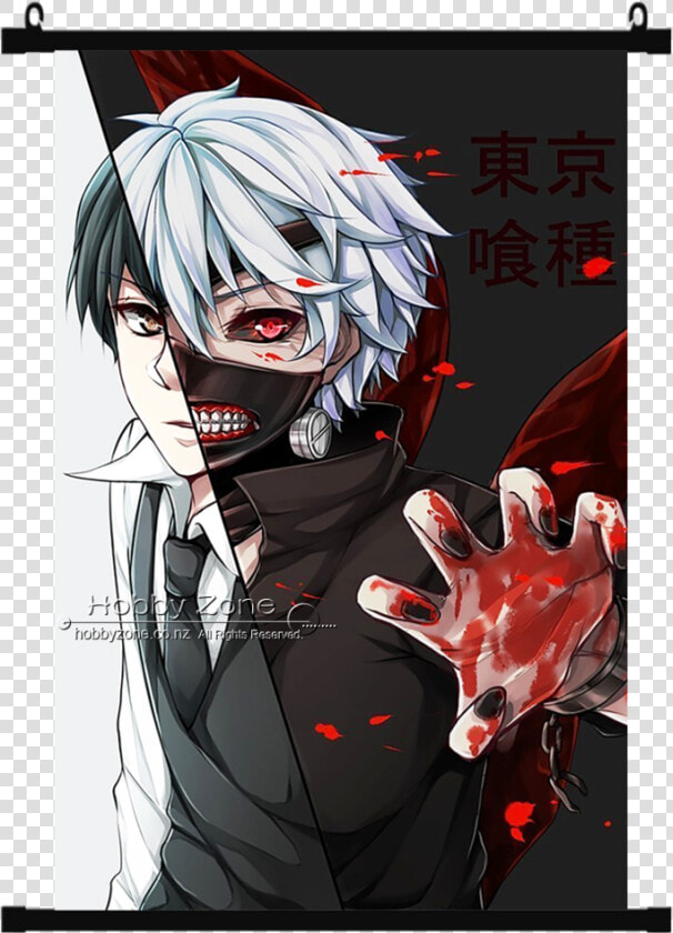 Anime Tokyo Ghoul Ken Kaneki Wall Scroll   Anime Tokyo Ghoul Kaneki  HD Png DownloadTransparent PNG