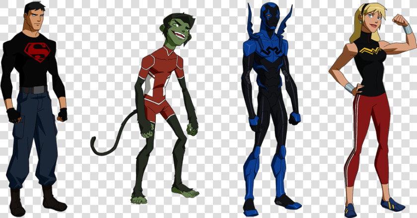 Superboy  Beast Boy  Blue Beetle And Wonder Girl     Young Justice Superboy Season 2  HD Png DownloadTransparent PNG