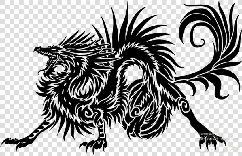 Dragon Clipart Tribal   Tribal Drawing Of Dragon  HD Png DownloadTransparent PNG
