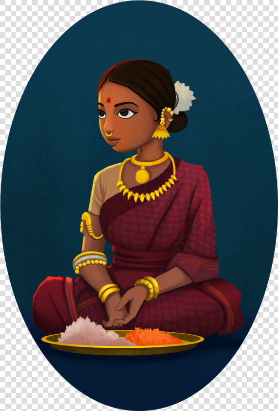 Indian Selling Flowers Character Design My Work   Cartoon Indian Girl Drawing  HD Png DownloadTransparent PNG