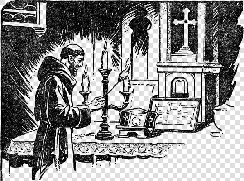 Weirdtalesv36n2pg043 Priest And Candles   Superstitions And Taboos  HD Png DownloadTransparent PNG