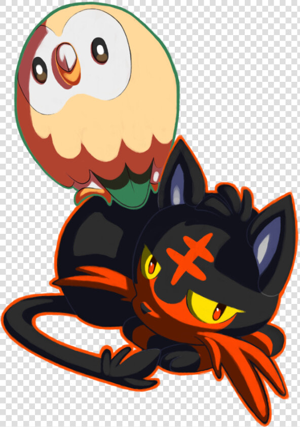 Rowlet And Litten  HD Png DownloadTransparent PNG