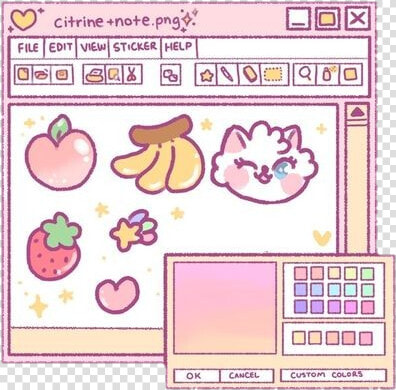  pink  fruits  overlay  paint  frame  pastel  tumblr   Frame Paint Aesthetic  HD Png DownloadTransparent PNG