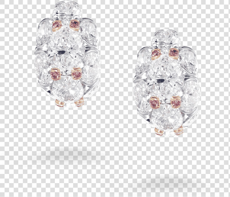 Pirouette Oval Pink And White Diamond Mini Hoops   Engagement Ring  HD Png DownloadTransparent PNG
