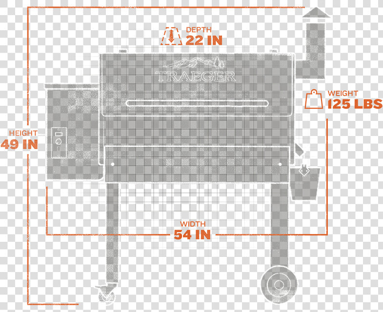 Texas Elite Pellet Grill   Traeger Pro 575 Dimensions  HD Png DownloadTransparent PNG