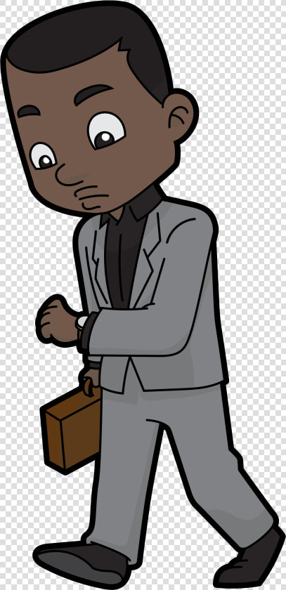 Vector Transparent File Cartoon Black Checking   Black Businessman Cartoon Character  HD Png DownloadTransparent PNG