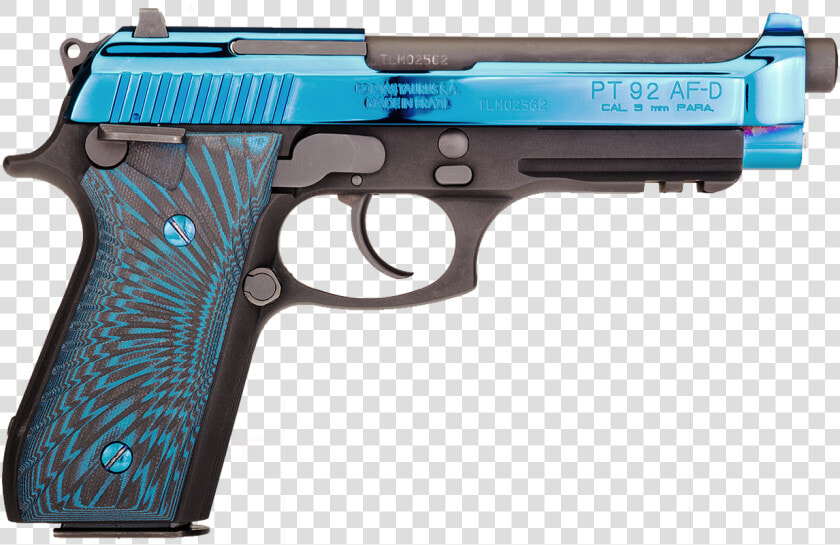Taurus 92 9mm  Polished Pvd Blue Slide  G10 Blue And   Taurus Pt92 Blue Pvd  HD Png DownloadTransparent PNG