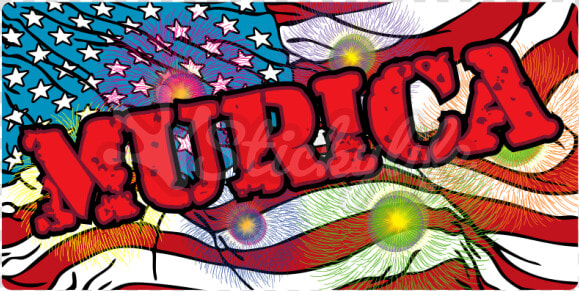 Land Of The Free Murica Rectangle Vinyl Decal   Floral Design  HD Png DownloadTransparent PNG