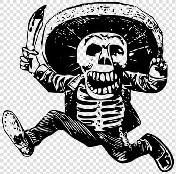 Skeleton Wearing A Sombrero   Jose Guadalupe Posada Png  Transparent PngTransparent PNG