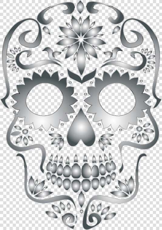 Stainless Steel Sugar Silhouette   Sugar Skull Free Clip Art  HD Png DownloadTransparent PNG