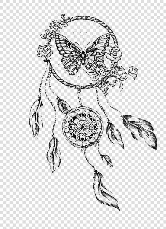 Butterfly Tattoo Drawing Dreamcatcher Free Hd Image   Butterfly Dream Catcher Tattoo  HD Png DownloadTransparent PNG