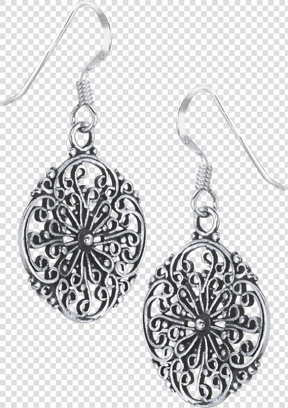 Sterling Silver Scrollwork Flower Earrings   Earrings  HD Png DownloadTransparent PNG