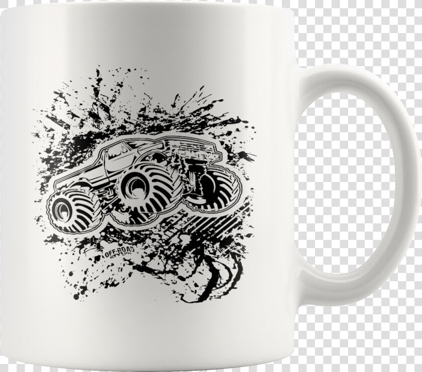 Monster Truck Jump Grunge Splatter Mug Data zoom   Beer Stein  HD Png DownloadTransparent PNG