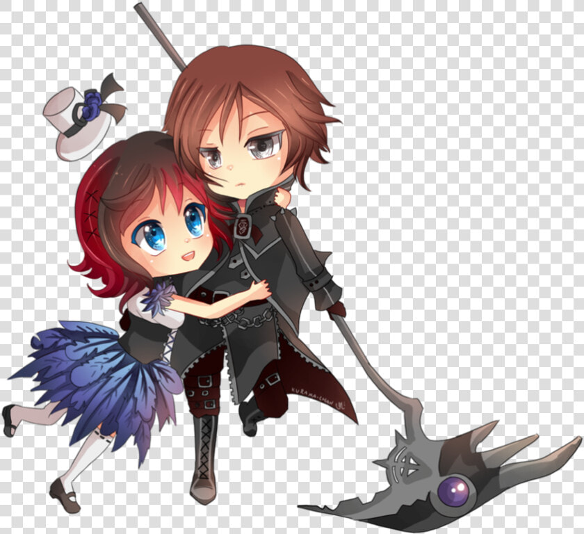 Chibi Couple Commission For Darkehlicious 02 By   Chibi Couple Commission  HD Png DownloadTransparent PNG
