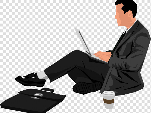 Laptop Clipart Man   Person Sitting With Laptop  HD Png DownloadTransparent PNG