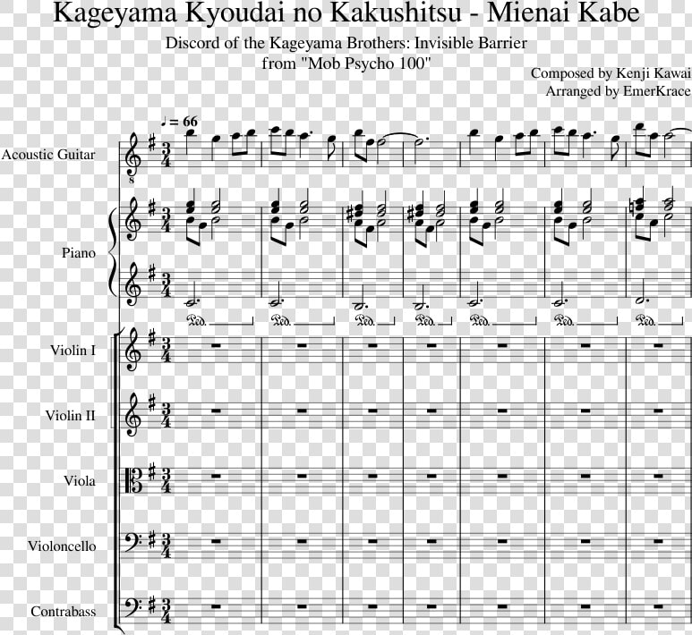 Mob Psycho 100 Violin Sheet Music  HD Png DownloadTransparent PNG