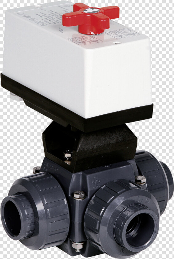 Praher 3 way Ball Valve S4 Pvc With Eo510 Actuator    3 Wege Motorventil Dn 50  HD Png DownloadTransparent PNG