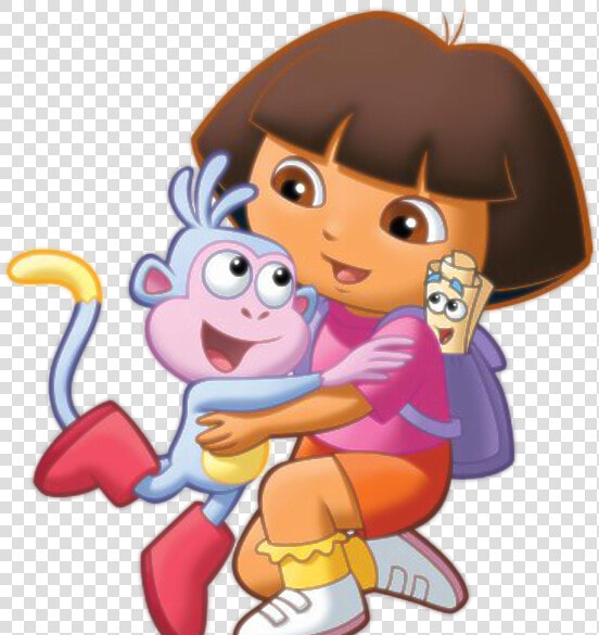Dora The Explorer With Boots   Dora And Boots Hug  HD Png DownloadTransparent PNG