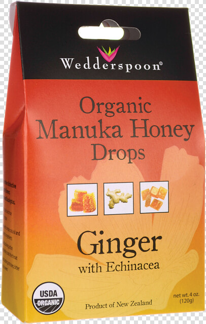 Wedderspoon Organic Manuka Honey Drops Ginger With   Wedderspoon Manuka Honey Throat Lozenges  HD Png DownloadTransparent PNG