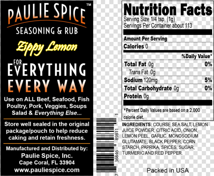 Zippy Lemon Back   Seasoning  HD Png DownloadTransparent PNG