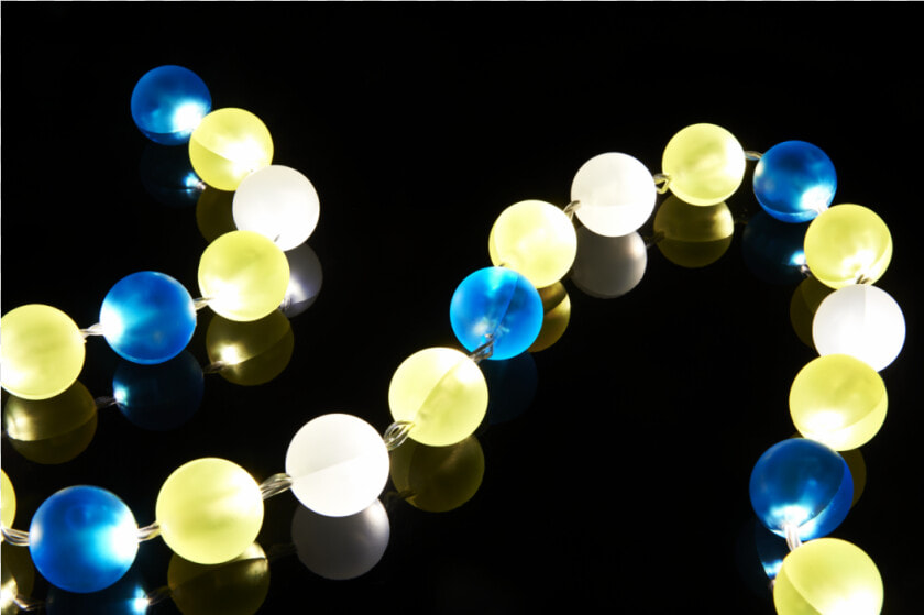Guirlande 24 Lumieres Perles Jaunes Et Bleues   Circle  HD Png DownloadTransparent PNG