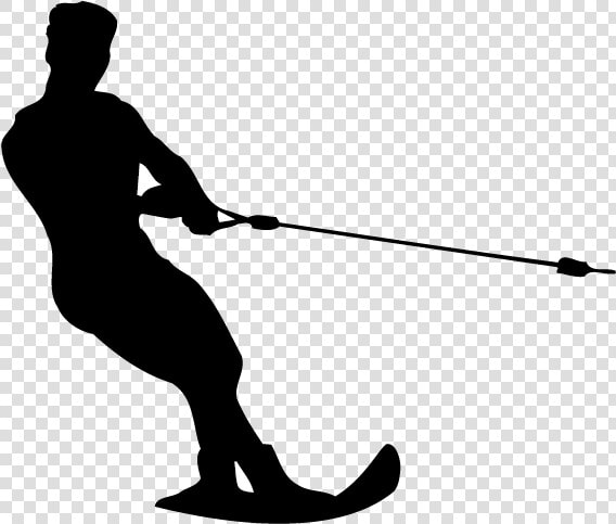 Water Skiing Clip Art   Water Skiing Slalom Silhouette  HD Png DownloadTransparent PNG