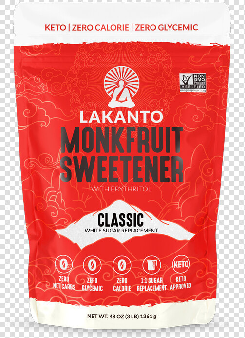 Classic Monkfruit   Lakanto Monkfruit Sweetener Classic  HD Png DownloadTransparent PNG
