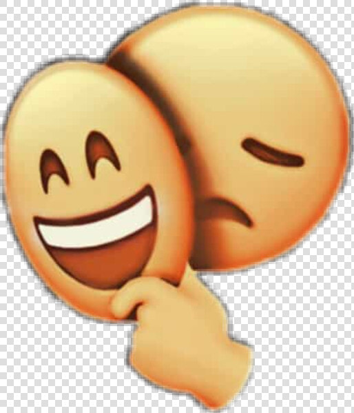  masked  maske  mask  emoji  newemoji  emojiface  sademoji   Outside Happy But Inside Sad  HD Png DownloadTransparent PNG