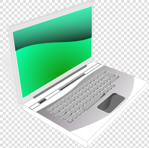Laptop White Green Image   Laptop Clipart Computer Cartoon  HD Png DownloadTransparent PNG