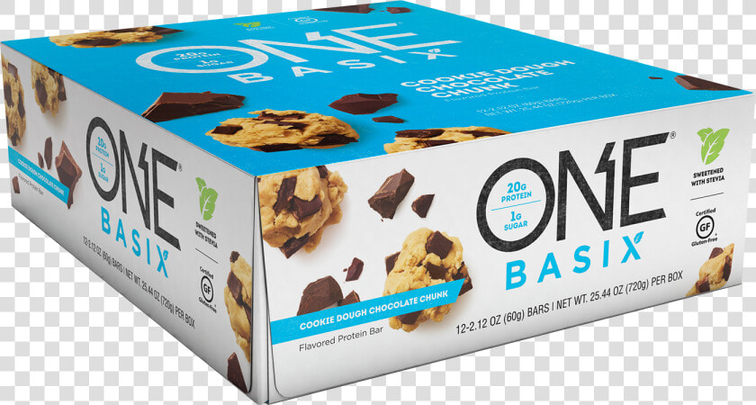 One Protein Basix Bar Cookie Dough Chocolate Chunk   Iss One Basix Protein Bar 12 Bars Triple Chocolate  HD Png DownloadTransparent PNG