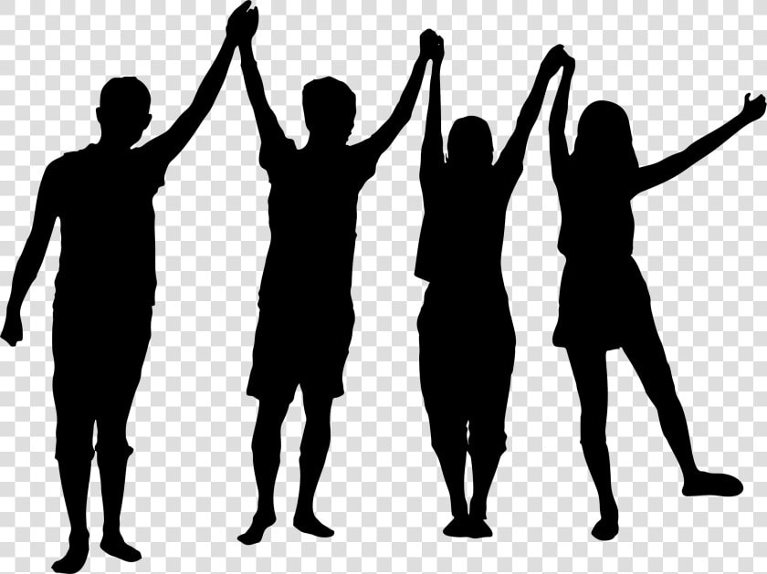 Cheering People Clip Art   Four People Clipart  HD Png DownloadTransparent PNG