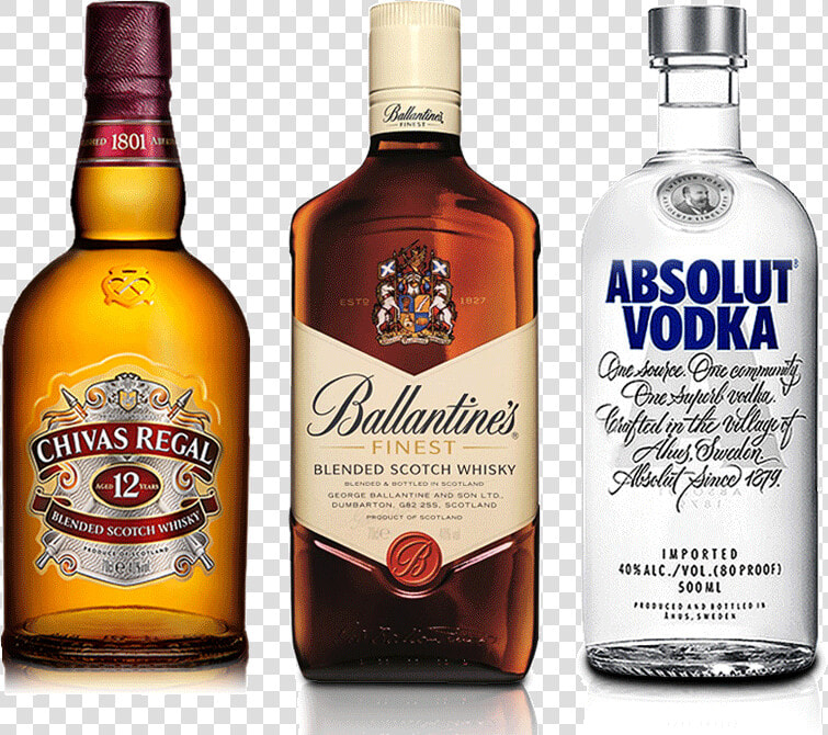 御玖轩 Absolute Vodka 500ml Chivas Regal 12 Years 500ml   Absolute Whisky  HD Png DownloadTransparent PNG