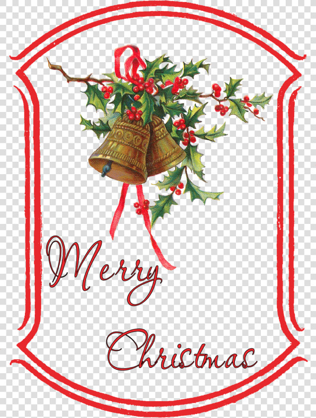 Christmas Gift Tag Clip Art   Transparent Vintage Christmas Bells  HD Png DownloadTransparent PNG
