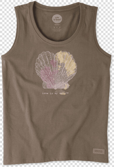 Women S Engraved Nature Shell Heart Sleeveless Crusher   Active Tank  HD Png DownloadTransparent PNG