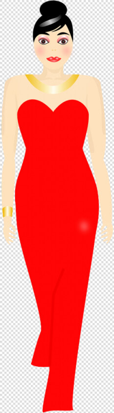 Vector Modeling Fashion Gown   Chica Vestida De Rojo Png  Transparent PngTransparent PNG