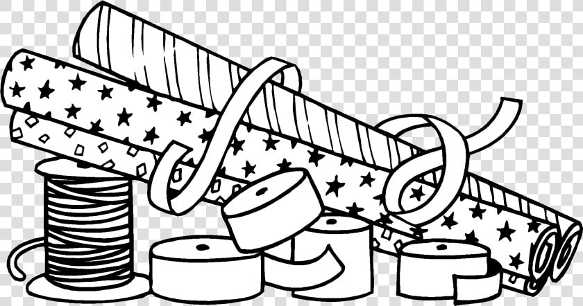 Christmas Gift Clipart Black And White Picture Royalty   Wrapping Paper Clip Art  HD Png DownloadTransparent PNG