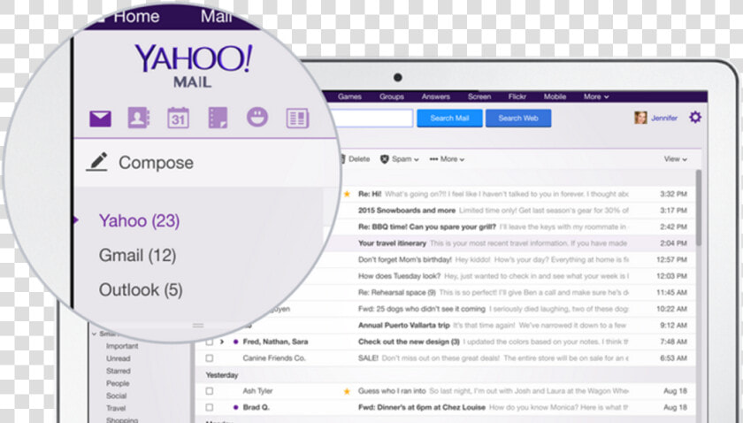 Yahoo Mail Now Lets You Access Your Gmail Too  But   Yahoo Email Look Like  HD Png DownloadTransparent PNG