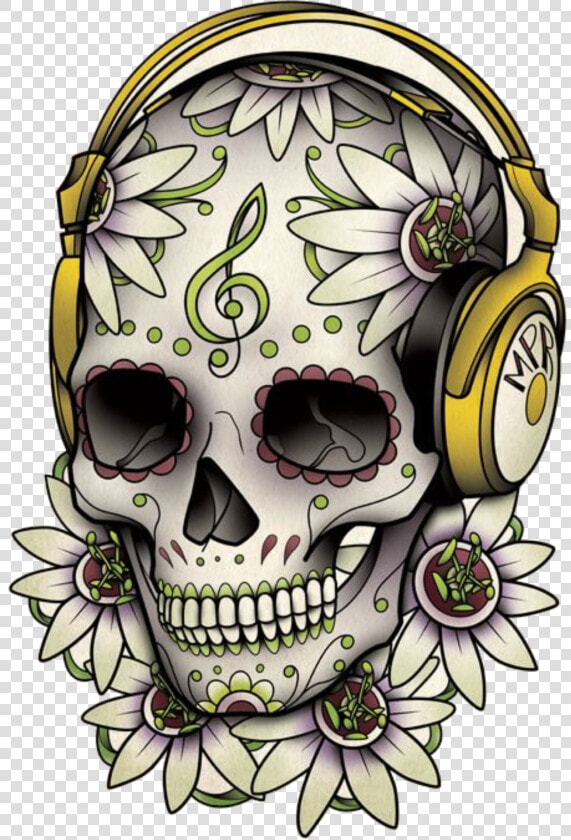 Tattoo Skull Calavera Dead Drawing Of The Clipart   Day Of The Dead Skull Music  HD Png DownloadTransparent PNG