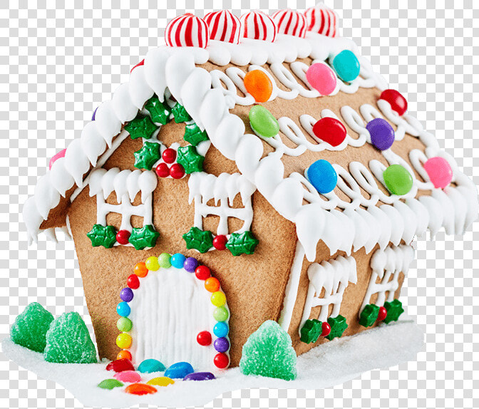 Christmas Decorated House Kit   Winter Gingerbread Houses Kits  HD Png DownloadTransparent PNG