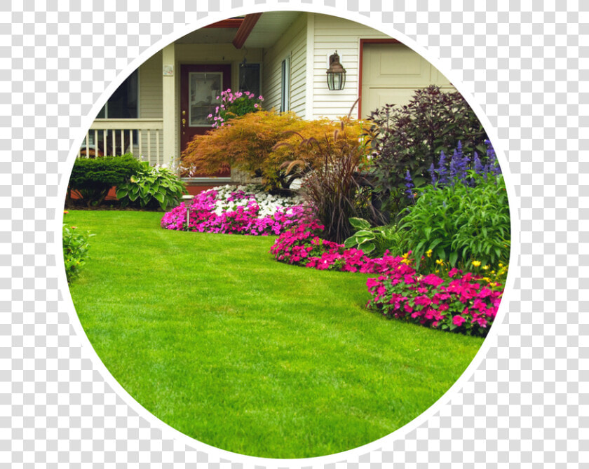 Green Lawn With Flower Beds  HD Png DownloadTransparent PNG