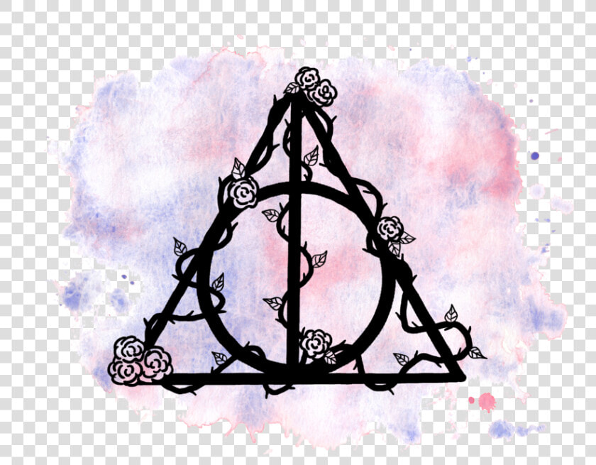 Watercolor Deathly Hallows By Visualpoems   Harry Potter Deathly Hallows Svg  HD Png DownloadTransparent PNG