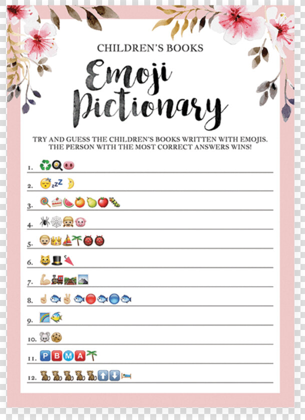 Emoji Pictionary Baby Shower  HD Png DownloadTransparent PNG