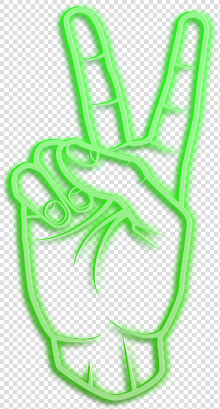  hand  neon  green  peace  glow  peacestickers  freetoedit  HD Png DownloadTransparent PNG