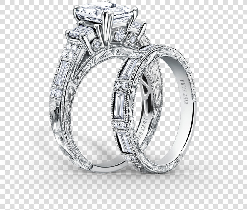 Hand Engraved Diamond Engagement Rings By Kirk Kara   Best Designed Wedding Rings  HD Png DownloadTransparent PNG