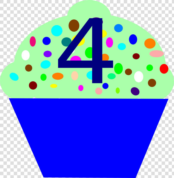 Cupcake 4 Svg Clip Arts   Cupcake Clipart With Number 4  HD Png DownloadTransparent PNG