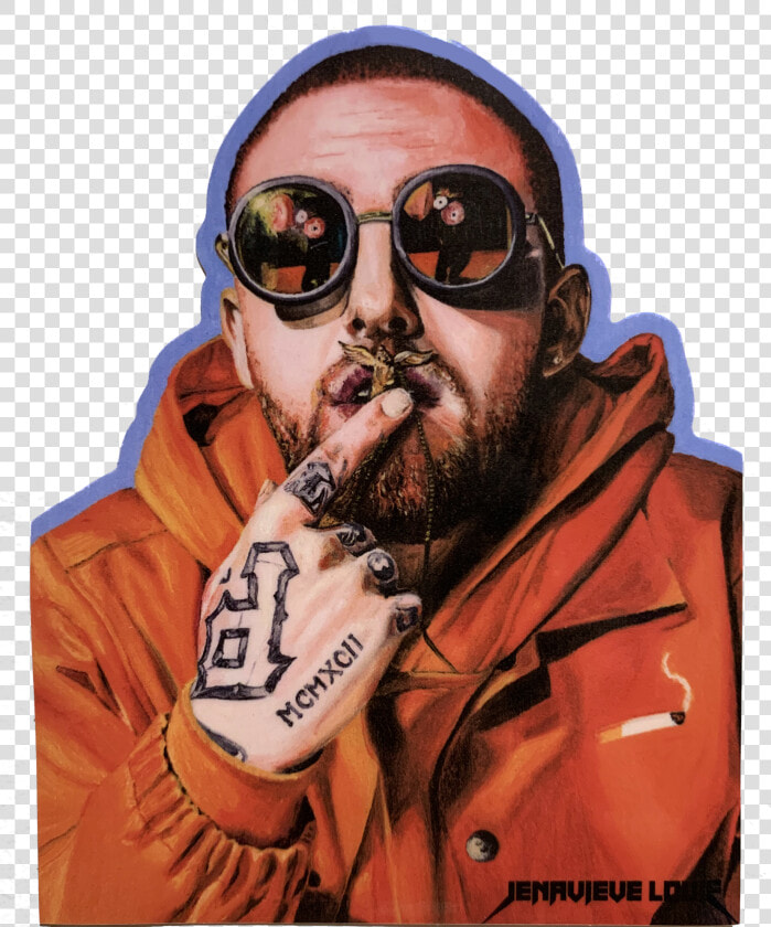 Image Of Mac Miller 2 Sticker   Mac Miller With Sunglasses  HD Png DownloadTransparent PNG