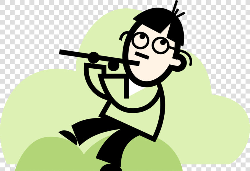 Vector Illustration Of Musician Plays Flute Musical   Person In Deep Thought  HD Png DownloadTransparent PNG